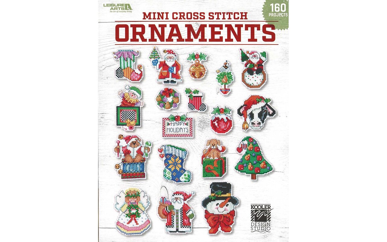 Leisure Arts Mini Cross Stitch Ornaments - Cross stitch pattern kits  including 160 Christmas cross stitch ornaments to design, Stockings,  animals